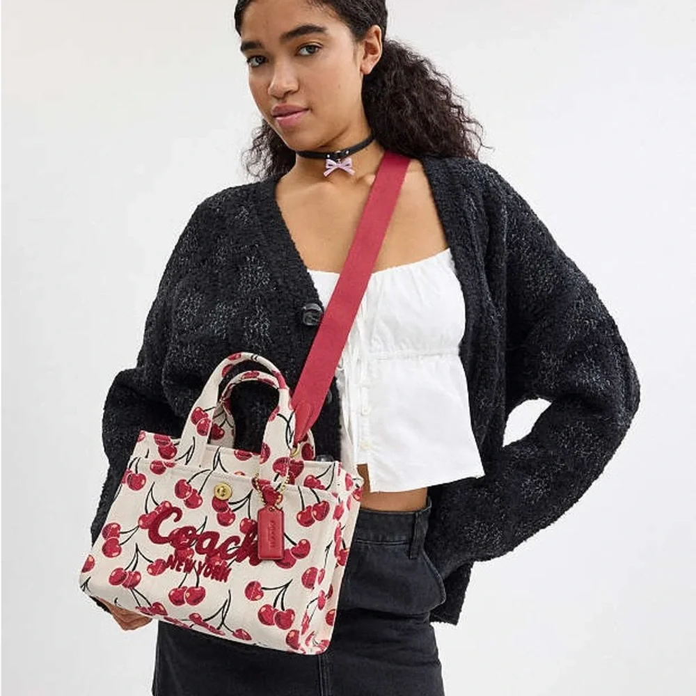 Coach Cargo Tote Bag 26 With Cherry Print - Picture 11 of 14